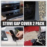 NEWCOMDIGI, Heat Resistant 2Pcs Gap, Large Cooktop Cover 28.5×20.5in [Anti-Slip Coating] Protector Glass Stove Washer Dryer Top, 28.520.5 in, Black-For Electric 02