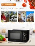 COMMERCIAL CHEF Black Microwave 0.7 Cu. Ft. with Rotary Switch Knob, 700W Countertop Small Microwave with Microwave Turntable Plate, 6 Level Power Tabletop Microwave with Microwave Handle