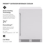 Zephyr Presrv 24 Inch Outdoor Wine Fridge & Beverage Refrigerator Single Zone Under Counter - Drink Chiller Freestanding Stainless Steel Door - 136 cans (Single-Zone Outdoor Wine & Beverage Cooler)