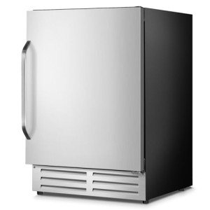 Velivi 24 Inch Beverage Refrigerator Outdoor, Under Counter Beverage Cooler for Patio, Built-in Drink Fridge 210 Cans, with Stainless Steel Door for Soda, Beer, Wine