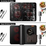 VIESEMBO Fireproof Stove Cover, 28.5×20 Inches Electric Stove Top Cover, Heat Resistant GlassTop Stove Cover Protector, Kitchen Flat Stove Top Covers for Electric Stove Black