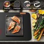 VIESEMBO Fireproof Stove Cover, 28.5×20 Inches Electric Stove Top Cover, Heat Resistant GlassTop Stove Cover Protector, Kitchen Flat Stove Top Covers for Electric Stove Black