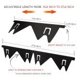 Stainless Steel Stove Gap Covers (2PCS), Stove Gap Filler, Stove Guard for Kitchen Oven Counter Side Gap, Range Trim Kit, Easy Clean and Heat Resistant, Adjustable Length 13.8" to 27.5" 1