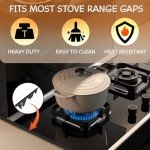 Stainless Steel Stove Gap Covers (2PCS), Stove Gap Filler, Stove Guard for Kitchen Oven Counter Side Gap, Range Trim Kit, Easy Clean and Heat Resistant, Adjustable Length 13.8" to 27.5" 1