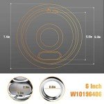 W10196405 Chrome Drip Pans 8 Inch(2 Pack) and W10196406 Chrome Drip Pans 6 Inch(2 Pack) Replacement for Whirlpool Electric Range Burner
