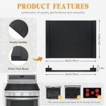 GASHELL Noodle Board Stove Cover with Handles, Multiple Stove Top Cover Board for Electric/Gas Stove Top(Black)