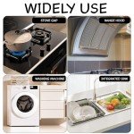 Stainless Steel Stove Gap Covers (2PCS), Stove Gap Filler, Stove Guard for Kitchen Oven Counter Side Gap, Range Trim Kit, Easy Clean and Heat Resistant, Adjustable Length 13.8" to 27.5" 1