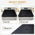 GASHELL Noodle Board Stove Cover with Handles, Multiple Stove Top Cover Board for Electric/Gas Stove Top(Black)