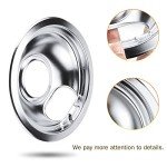 W10196405 Chrome Drip Pans 8 Inch(2 Pack) and W10196406 Chrome Drip Pans 6 Inch(2 Pack) Replacement for Whirlpool Electric Range Burner