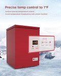 Watoor 3.5 Cu Ft Chest Freezer - Super-Low Temperature - 2 Removable Baskets - Electronic Control 14℉ to -40℉- Red