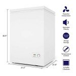 Northair Chest Freezer - 3.5 Cu Ft with 2 Removable Baskets - Reach In Freezer Chest - Quiet Compact Freezer - 7 Temperature Settings - White