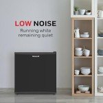 Honeywell Mini Compact Freezer Countertop, 1.1 Cubic Feet, Single Door Upright Freezer with Reversible Door, Removable Shelves, for Home, Dorms, Apartment, Office- Black