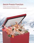 Watoor 3.5 Cu Ft Chest Freezer - Super-Low Temperature - 2 Removable Baskets - Electronic Control 14℉ to -40℉- Red