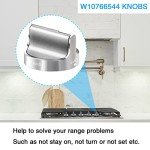 Upgraded W10766544 Gas Stove knobs Replacement for Whirlpool WFG540H0ES0 Range Oven, Replaces W10430807 W10676228 4248219 AP5958476 PS10067059 EAP10067059
