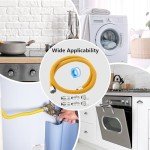 Puxyblue 48" Flexible Gas Line Kit for Dryer, Stove, Range, Flexible Stainless Steel Gas Dryer Connector Kit, 5/8 in.OD(1/2 in. ID）Dryer Gas Line with Connector 1/2" FIP & 1/2" MIP & 3/4" MIP Fitting