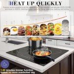 Noxton Induction Cooktop 4 Burners, 24 Inch Induction Stove Slide Touch Control, 9 Power Level, Fast Heating Boost Function, Timer, Safe Lock, Built-in Electric Cooktop, 8200W, 220~240v Hard Wire