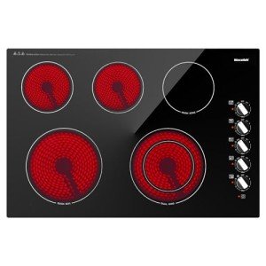 Weceleh 7300W Electric Cooktop 30 Inch Built-in Electric Stove Top 5 Burners 11 Power Levels,Knob Control,Keep Warm Function,Child Safety Lock,Hot Surface Indicator
