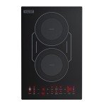 Empava Double/Dual Induction Cooktop 2 Burner, Shatter-proof Flat Glass Top, Bridge-SYNC, 3 Preset Modes, Bulit-in/Countertop, 110~120 Volt Plug in Electric Stove for Kitchen, RV, Outdoor Camping