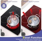 Noxton Induction Cooktop 4 Burners, 24 Inch Induction Stove Slide Touch Control, 9 Power Level, Fast Heating Boost Function, Timer, Safe Lock, Built-in Electric Cooktop, 8200W, 220~240v Hard Wire