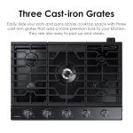 SAMSUNG 30" Built In Smart Gas Cooktop with Illuminated Knobs, 5 Burners, Stainless Steel, NA30N6555TS/AA