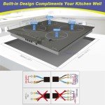 Noxton Induction Cooktop 4 Burners, 24 Inch Induction Stove Slide Touch Control, 9 Power Level, Fast Heating Boost Function, Timer, Safe Lock, Built-in Electric Cooktop, 8200W, 220~240v Hard Wire