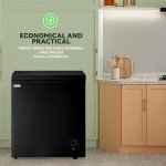 WANAI Chest Freezer 5.0 Cu.Ft Large Deep Freezers Small Chest Freezer Freestanding Top Open 7 Temp Control Low Noise with Removable Basket for Dorm Apartment Home Kitchen