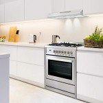 COSMO COS-F965NF 36 in. Dual Fuel Range with 5 Gas Burners, Electric Convection Oven and COSMO 63190 36 in. Wall Mount Range Hood in Stainless Steel