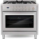 Cosmo 2-Piece Kitchen Package, 36" Gas Range & 36" Wall Mount Range Hood