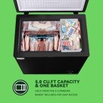 WANAI Chest Freezer 5.0 Cu.Ft Large Deep Freezers Small Chest Freezer Freestanding Top Open 7 Temp Control Low Noise with Removable Basket for Dorm Apartment Home Kitchen