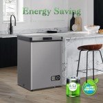 LifePlus Chest Freezer 3.8 Cubic Feet with Removable Storage Basket, Deep Freezer 7 Adjustable Temperature, Energy Saving, Super Quiet for Garage, Office, Kitchen, or Apartment