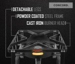 Concord Deluxe Banjo Single Propane Burner, 200,000 BTU Portable Outdoor Stove for Camping Cooking/Home Brewing/Making Sauces, 16” Square