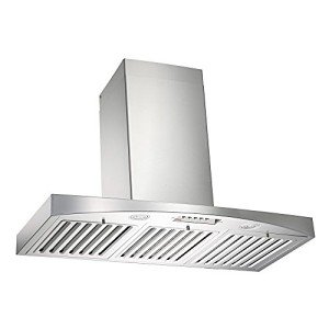 KOBE RA3830SQB-WM-5 Deluxe 30" Wall Mount Range Hood, 3-Speed, 680 CFM, LED Lights, Baffle Filters, Stainless steel