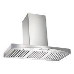 KOBE RA3830SQB-WM-5 Deluxe 30" Wall Mount Range Hood, 3-Speed, 680 CFM, LED Lights, Baffle Filters, Stainless steel