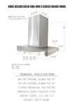 KOBE RA3830SQB-WM-5 Deluxe 30" Wall Mount Range Hood, 3-Speed, 680 CFM, LED Lights, Baffle Filters, Stainless steel