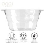 OGGI Acrylic Oval Party Tub - Clear Beverage Cooler w/Handles, Wine Cooler, Beer Chiller, Ideal Party Tubs for Drinks, Use Ice Tub for Indoor or Outdoor Bars, 18.5" x 11"