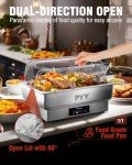 PYY Electric Chafing Dish Full Size Stainless Steel Chafer,Temperature Control, Chafing Dish Buffet Set for Catering,Buffets