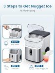 COWSAR Nugget Ice Makers Countertop, Soft Chewable Crushed Ice Maker Machine, Portable Pebble Ice Maker Countertop, 34Lbs/Day, Self-Cleaning, One-Button Operation Ice Machine for Home Kitchen Party
