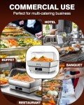 PYY Electric Chafing Dish Full Size Stainless Steel Chafer,Temperature Control, Chafing Dish Buffet Set for Catering,Buffets