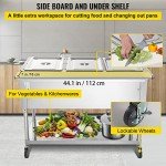 VEVOR Commercial Electric Food Warmer, 3-Pot Steam Table Food Warmer 0-100℃ w/ 2 Lockable Wheels, Professional Stainless Steel Material for Catering and Restaurants