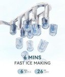 ecozy Portable Ice Maker Countertop, 9 Cubes Ready in 6 Mins, 26lbs in 24Hrs, Self-Cleaning Ice Machine with Handle/Ice Bags/Ice Scoop/Ice Basket, 2 Sizes Bullet Ice for Home Kitchen Office Bar Party