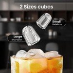 AGLUCKY Ice Makers Countertop with Handle,26.5Lbs/24H,9 Cubes in 6 Mins,2 Sizes of Bullet Ice,Portable Ice Maker Machine with Self-Cleaning,Perfect for Home Kitchen(Black)