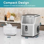 EUHOMY Nugget Ice Makers Countertop, Pebble Ice Maker Machine with 35lbs/24H Soft Ice, Self-Cleaning Sonic Ice Maker with Ice Scoop&Basket, Pellet Ice Maker for Home/Kitchen/Office(Stainless Steels)