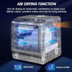 AIRMSEN Portable Countertop Dishwashers, 5 Washing Programs Mini Dishwashers with 5 L Built-in Water Tank and Double-layered Glass Door, No Hookup Needed for Home, Apartments & RVs