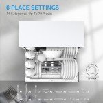 Midea MDC22P1AWW Energy Star Portable Dishwasher, 6 Place Settings & 8 Washing Programs, Speed, Baby-Care, ECO& Glass, Dish Washer for Dorm, RV& Apartment, White