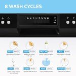 Midea MDC22P1AWW Energy Star Portable Dishwasher, 6 Place Settings & 8 Washing Programs, Speed, Baby-Care, ECO& Glass, Dish Washer for Dorm, RV& Apartment, White