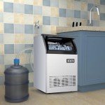 Commercial Ice Maker, 155 Lbs/24H Stainless Steel Undercounter Ice Maker, LED Digital Display Freestanding Ice Machine, 33 Lbs Storage Capacity for Bars/Cafes/Homes/Businesses