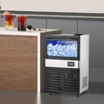 Commercial Ice Maker Machine 120Lbs/24H with 26Lbs Storage Capacity, 60Pcs/Cycle Ice Cubes, Stainless Steel Under Counter Freestanding Ice Machine, 2 Water Inlet Modes