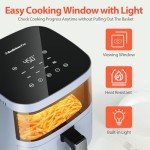 Air Fryer,Beelicious® 8-in-1 Smart Compact 4QT Air Fryers,with Viewing Window,Shake Reminder,450°F Digital Airfryer with Flavor-Lock Tech,Dishwasher-Safe & Nonstick,Fit for 1-3 People,Cyan