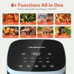 Air Fryer,Beelicious® 8-in-1 Smart Compact 4QT Air Fryers,with Viewing Window,Shake Reminder,450°F Digital Airfryer with Flavor-Lock Tech,Dishwasher-Safe & Nonstick,Fit for 1-3 People,Cyan
