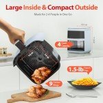 Air Fryer,Beelicious® 8-in-1 Smart Compact 4QT Air Fryers,with Viewing Window,Shake Reminder,450°F Digital Airfryer with Flavor-Lock Tech,Dishwasher-Safe & Nonstick,Fit for 1-3 People,Cyan